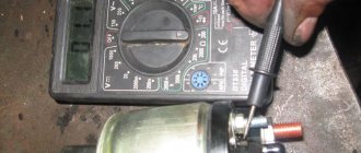 The fuel pump is checked using a multimeter